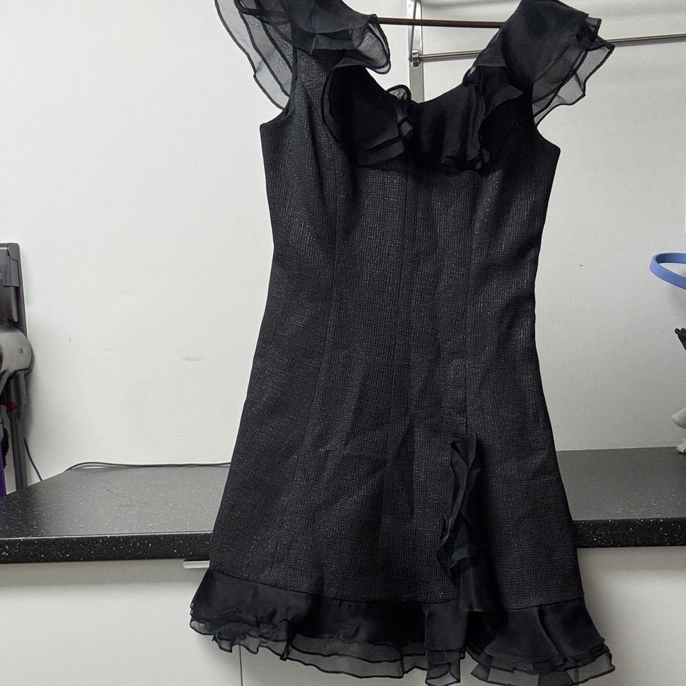 Rachel Zoe Black Ruffle Mini Dress